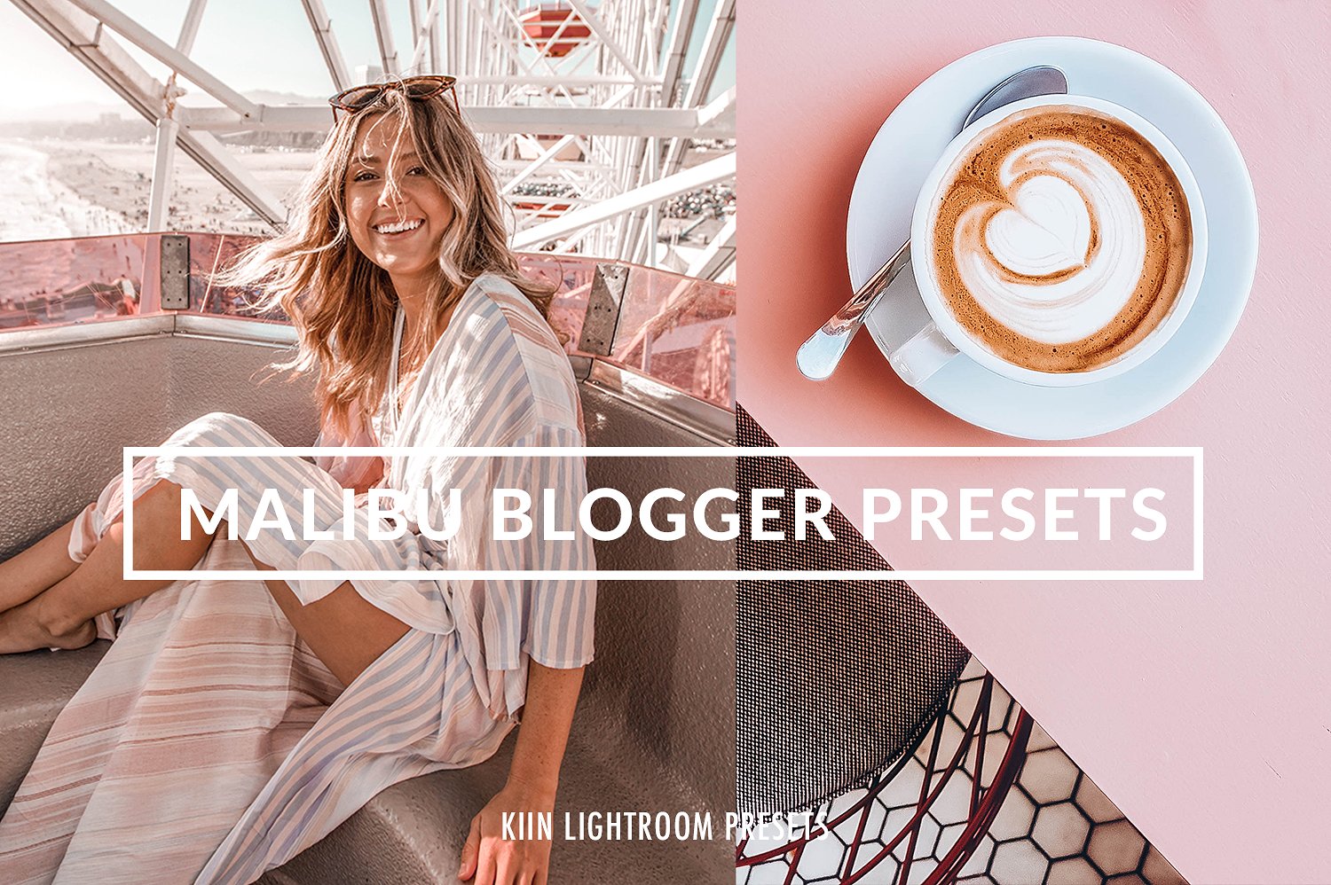 时尚女孩旅行暖粉色调色滤镜Lightroom预设MALIBU PINKS BLOGGER LR PRESETS