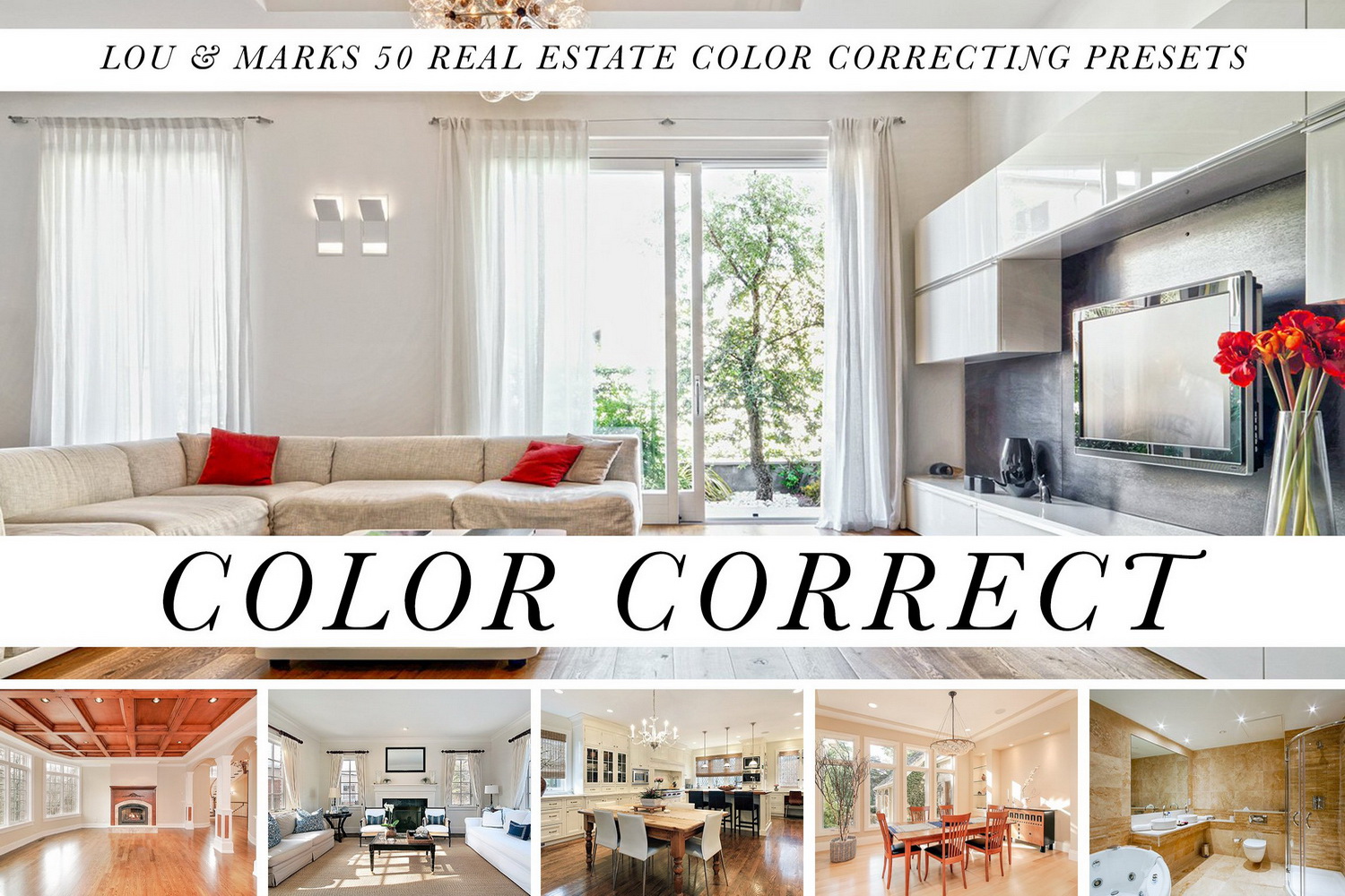 50款房地产调色滤镜LR预设(50 Real Estate Color Correct Presets)