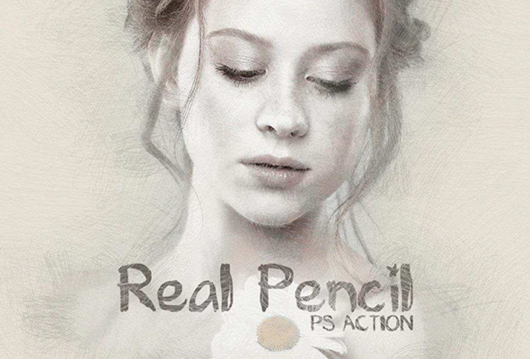 逼真铅笔画效果PS动作(Real Pencil Photoshop Action)