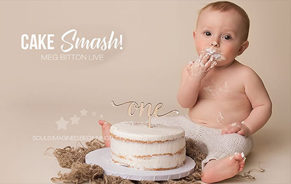 婴儿新生儿摄影后期处理视频教程-Cake Smash — Meg Bitton Live