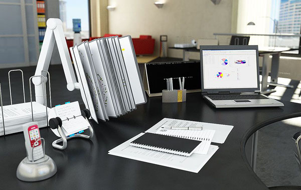 3d Max模型 Evermotion Archmodels Vol 020 办公室小工具-便立贴-胶带-名片盒-订书机-手机架-笔记本-文件架-饮水机-吊扇等-模型合集