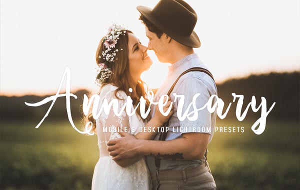甜美爱情回忆纪念照片LR预设调色滤镜(手机版&电脑版)-Anniversary Mobile & Desktop Lightroom Presets