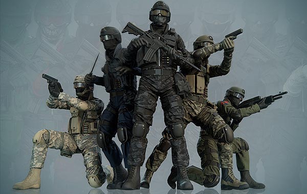 武装反恐角色重型武器3D模型-Assault Character Pack Remastered