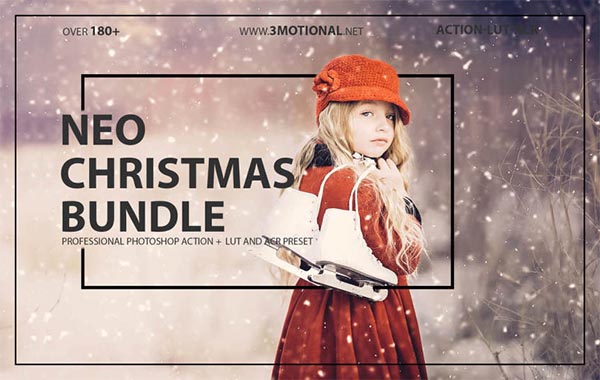 新版圣诞节主题风格PS/PR/AE/FCPX/达芬奇LUTS视频滤镜-Neo Christmas Theme Bundle Color Grading photoshop action,ACR,LUT