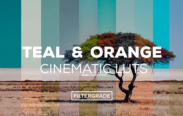 蓝绿棕绿色调温暖凉爽PS/PR/FCPX 达芬奇LUT视频滤镜-Riyaz MN Teal & Orange – Cinematic LUTs VOL.1