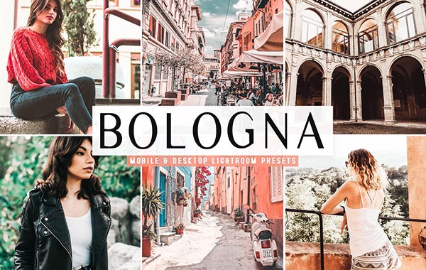 温暖自然明亮粉彩博洛尼亚电脑手机LR预设调色滤镜-Bologna Lightroom Presets Pack
