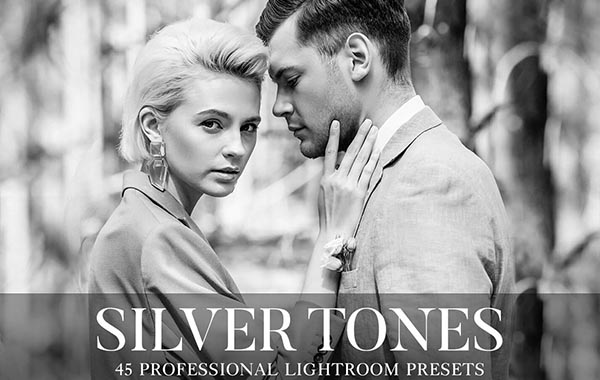 银色调黑白灰人物LR预设调色滤镜-Silver Tones Presets Lightroom