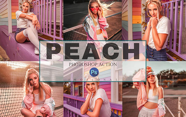 桃红色调LR预设森林旅行调色PS/PR/FCPX 达芬奇LUT视频滤镜6 Peach Photoshop Actions, ACR and LUT Presets