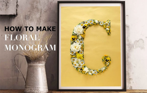 使用花朵制作字母图标教程-How to Make a Floral Monogram with Vanesa Podreka