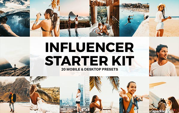 旅行网红居家LR预设调色PS/PR/FCPX 达芬奇LUT视频滤镜-Travel Influencer Starter Kit – 20 Lightroom Presets