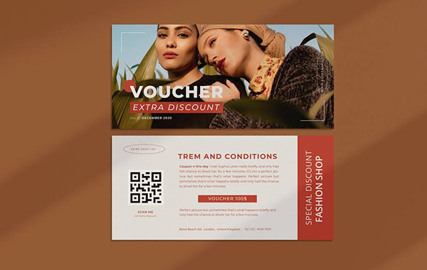 创意女孩优惠券礼品券PSD模板-Grils Voucher