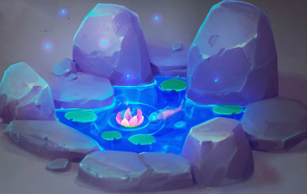 Patreon上神秘湖泊插画绘画视频教程-Isometric Sacred Lake By Sephiroth Art