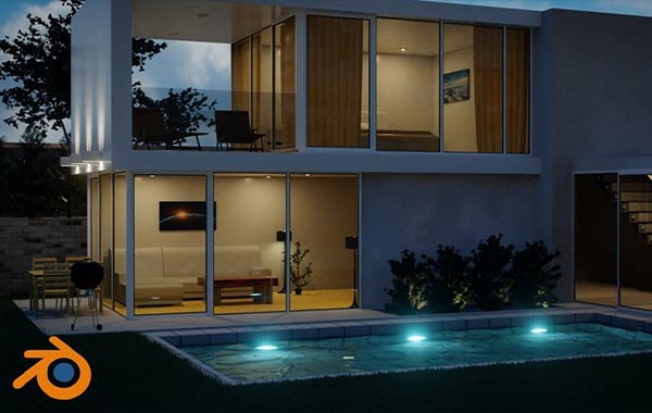 在Blender 2.80中创建和设计现代3D房屋-Create & Design a Modern 3D House in Blender 2.80