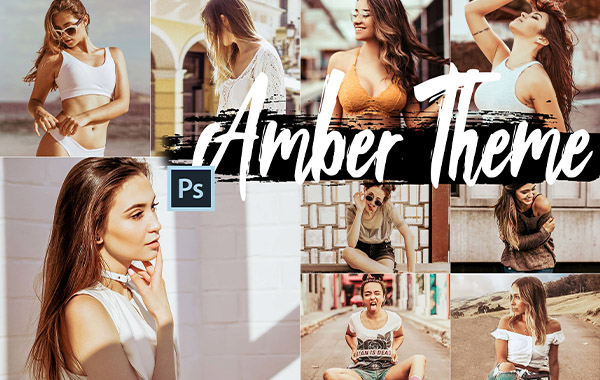 5种琥珀色PS动作,ACR和LUT预设集合-5 Amber Photoshop Actions, ACR and LUT, Lightroom Preset