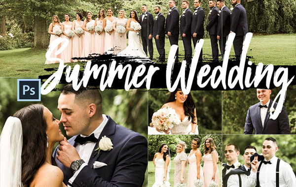 夏季婚礼系列PS动作ACR和LUT预设集合-Neo Summer Wedding Theme Color Grading photoshop actions
