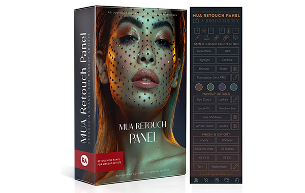专业PS皮肤美白润饰磨皮插件及使用教程-Retouching Academy – MUA Retouch Panel + Video Tutorial