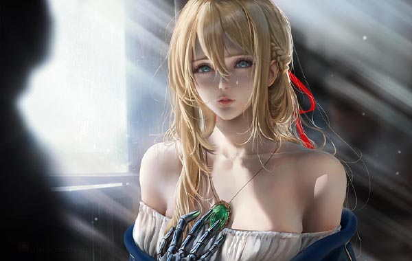 半现实主义格绘画视频教程-紫罗兰永恒花园-Anime to Semi-Realism Painting Voice Over by Sakimichan