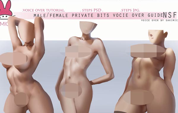 漫画男女裸体私密绘画视频教程-Male/Female Private Bits Voice Over Guide by Sakimi Chan