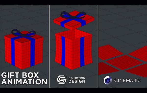 C4D礼品盒子建模动画教程-How To Model And Animate A Gift Box In Cinema 4D with CS Motion Design