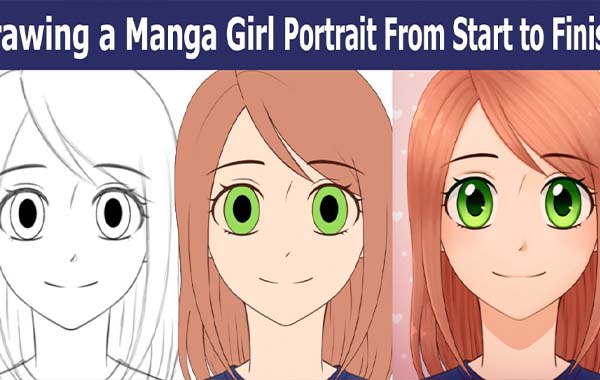 Drawing a Manga Girl Portrait From Start to Finish in ibis Paint X with Rebekah Anne