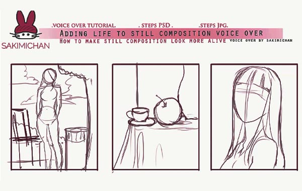如何使静态构图看起来更生动-漫画绘制视频教程-Adding Life to Still Composition Voice Over Video Tutorial by Sakimichan
