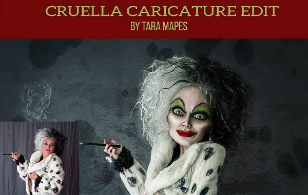 Cruella漫画教程-图像处理和超现实主义编辑教程-Cruella Caricature Tutorial by Tara Mapes – Photomanipulation and Surreal Editing Tutorial