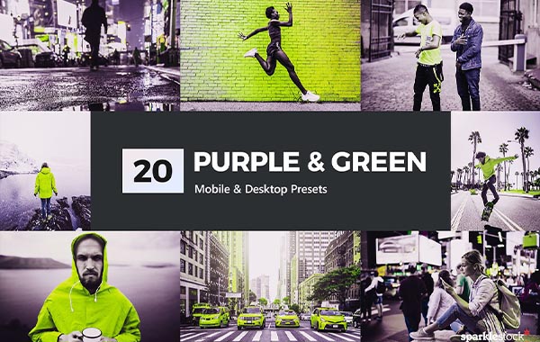 20 Purple & Green Lightroom Presets