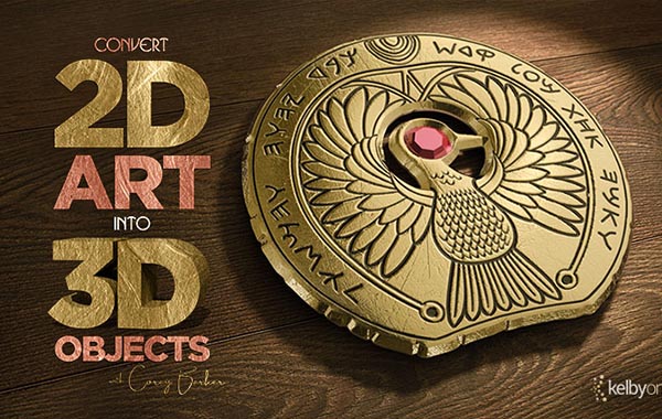 PS中将2D艺术品转换为3D对象-Convert 2D Art Into 3D Objects with Corey Barker