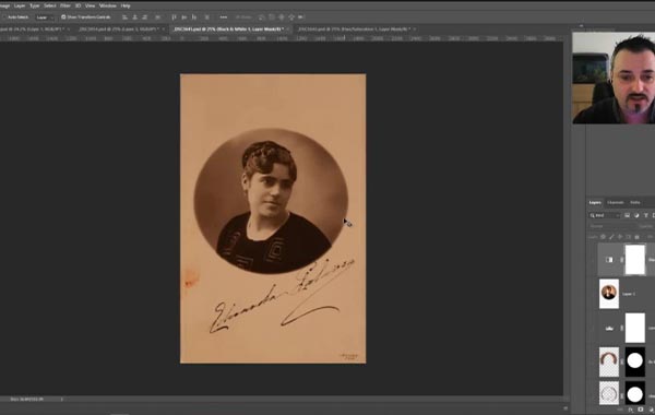 旧照片修复技巧视频教程-Restore Old Images with Miguel Campos