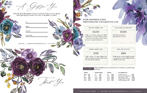 完整的营销组合–定价模板-古风梅花-Complete Marketing Set – Antique Plum by Twig and Olive