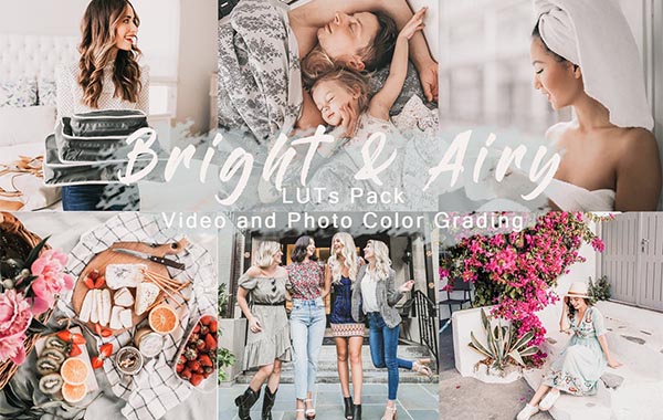 通透明亮婚礼旅拍PS/PR/AE/FCPX 达芬奇LUTS视频滤镜-Bright & Airy LUTs for Video and Photo