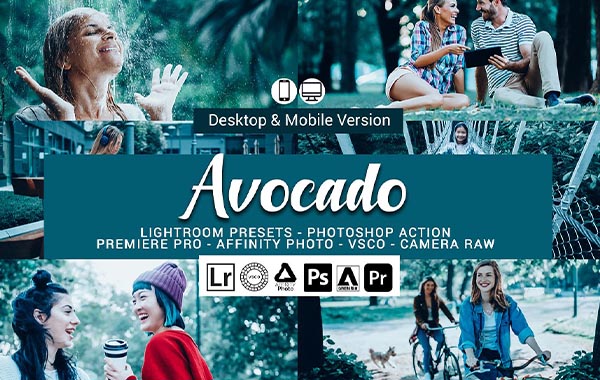 冷色明亮青色人像PS/PR/AE/FCPX 达芬奇LUTS视频滤镜-Avocado Lightroom Presets
