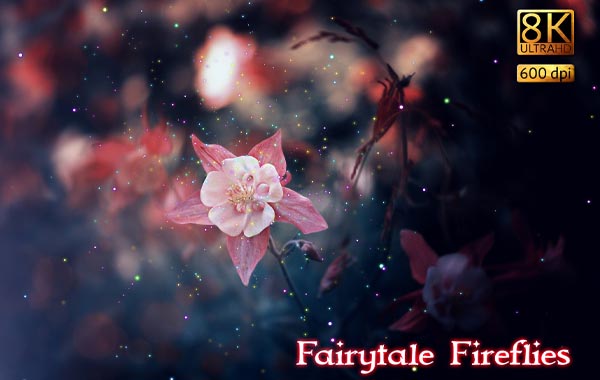 8K超高清童话萤火虫烂漫散景色叠加图层PNG图片-8K Fairytale Fireflies Overlays