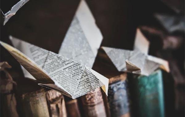 Still Life Photography: Paper Birds And Vintage Books Setup Inspired By The Starless Sea with DENISE LOVE